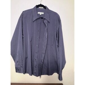 Pronto Uomo XL Non Iron Striped Dress Shirt Mens Long‎ Sleeve Button Down